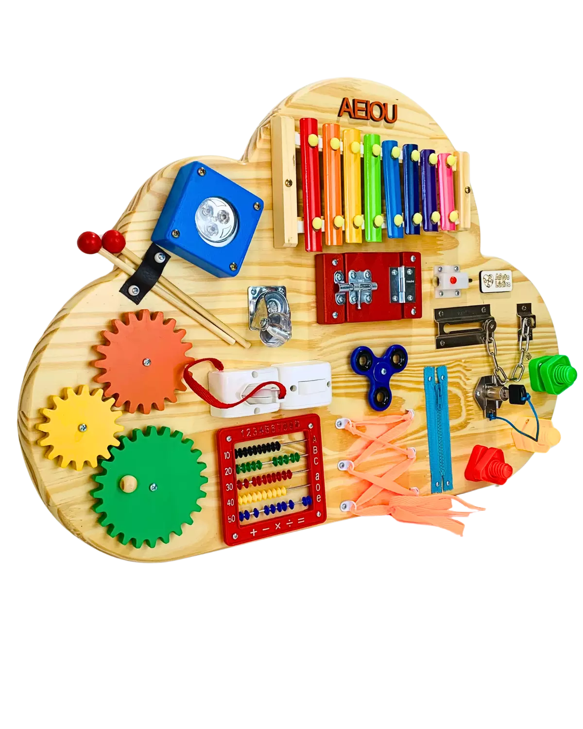 Painel Sensorial Educativo Montessori Nuvem + Brinde Exclusivo Hoje!