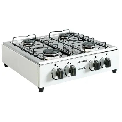 Fogão Cooktop De Mesa Portátil A Gás 4 Bocas Braslar Bivolt