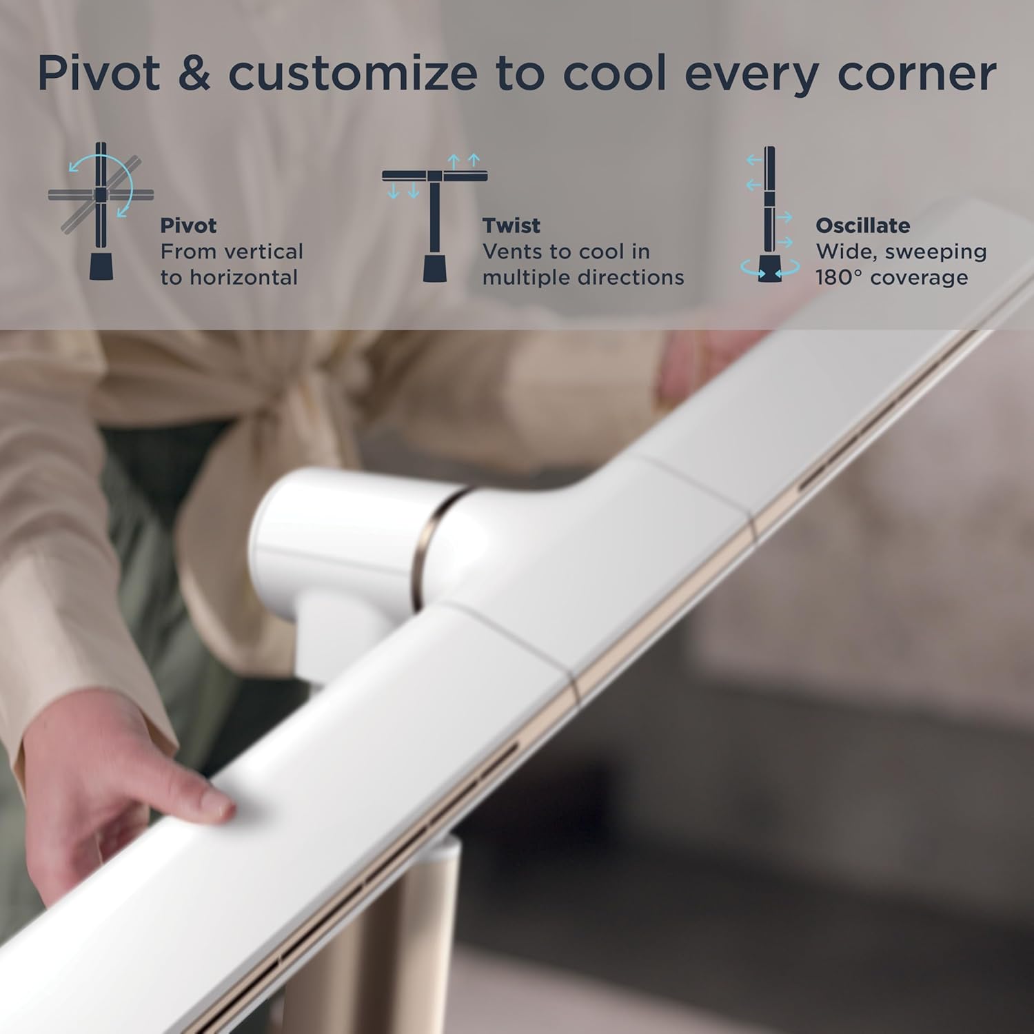 Shark Ventilador TurboBlade — Ventilador de torre sem lâmina ultra personalizável, gira, oscila 180°, circula e propulsiona o ar, 10 níveis de ruído + 10 velocidades, fácil de limpar, pomba, TF202SWH