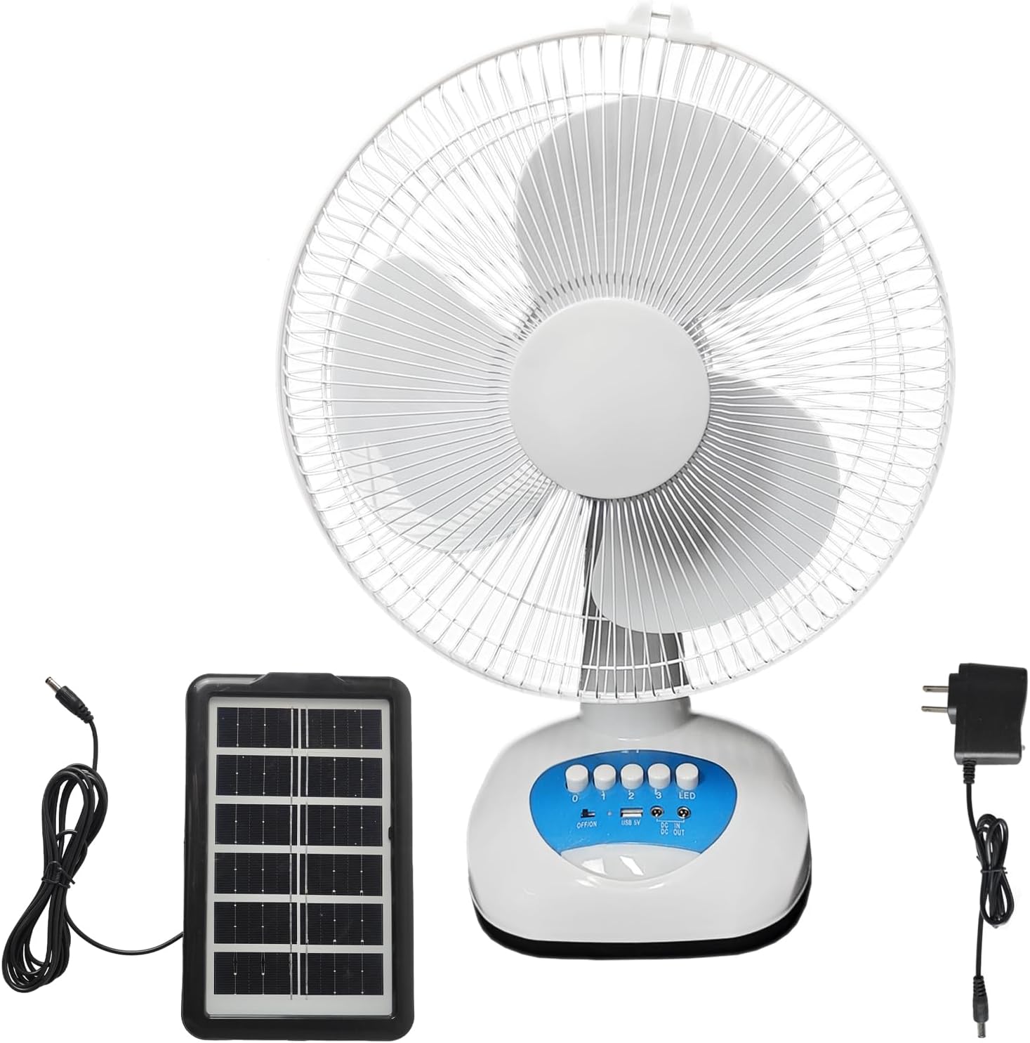 🌞 Ventilador Oscilante Solar Recarregável 16”