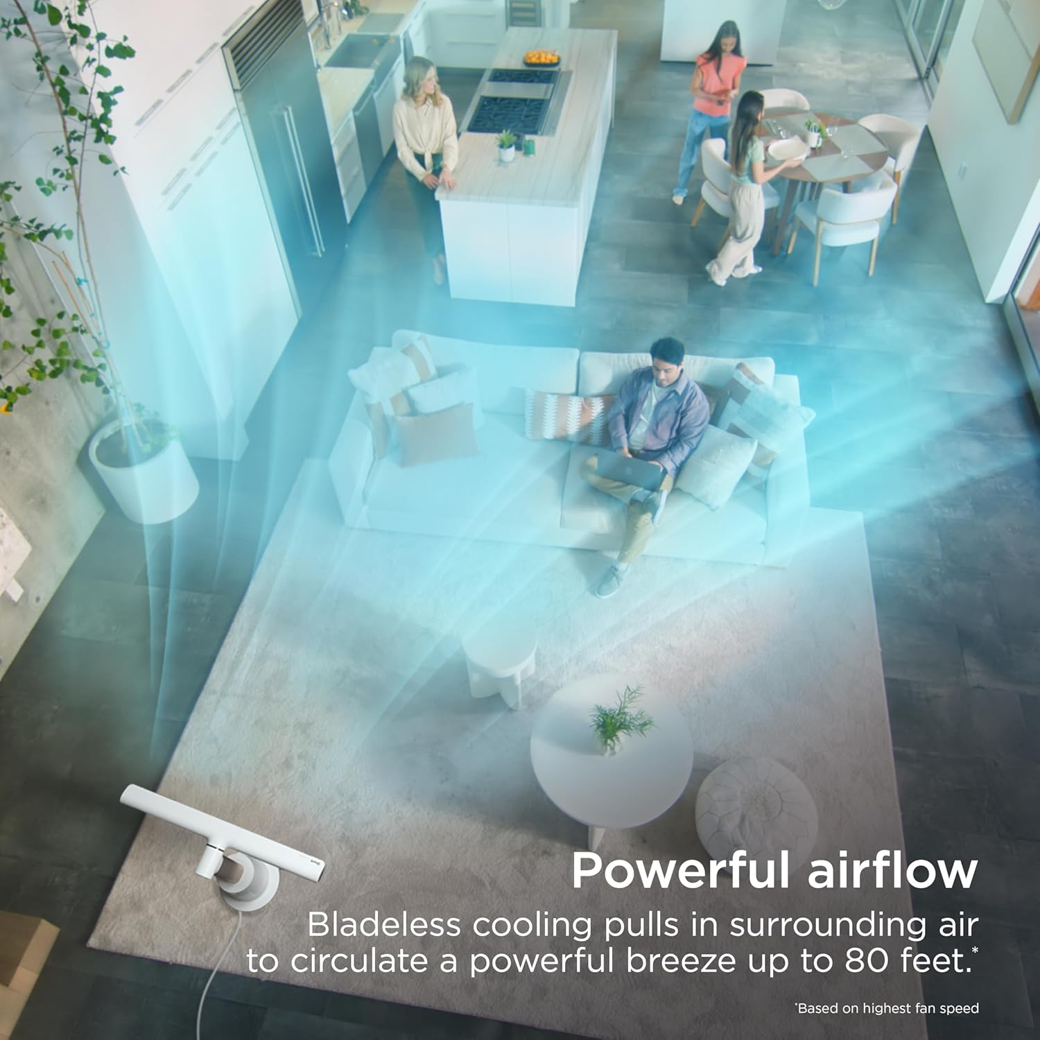 Shark Ventilador TurboBlade — Ventilador de torre sem lâmina ultra personalizável, gira, oscila 180°, circula e propulsiona o ar, 10 níveis de ruído + 10 velocidades, fácil de limpar, pomba, TF202SWH