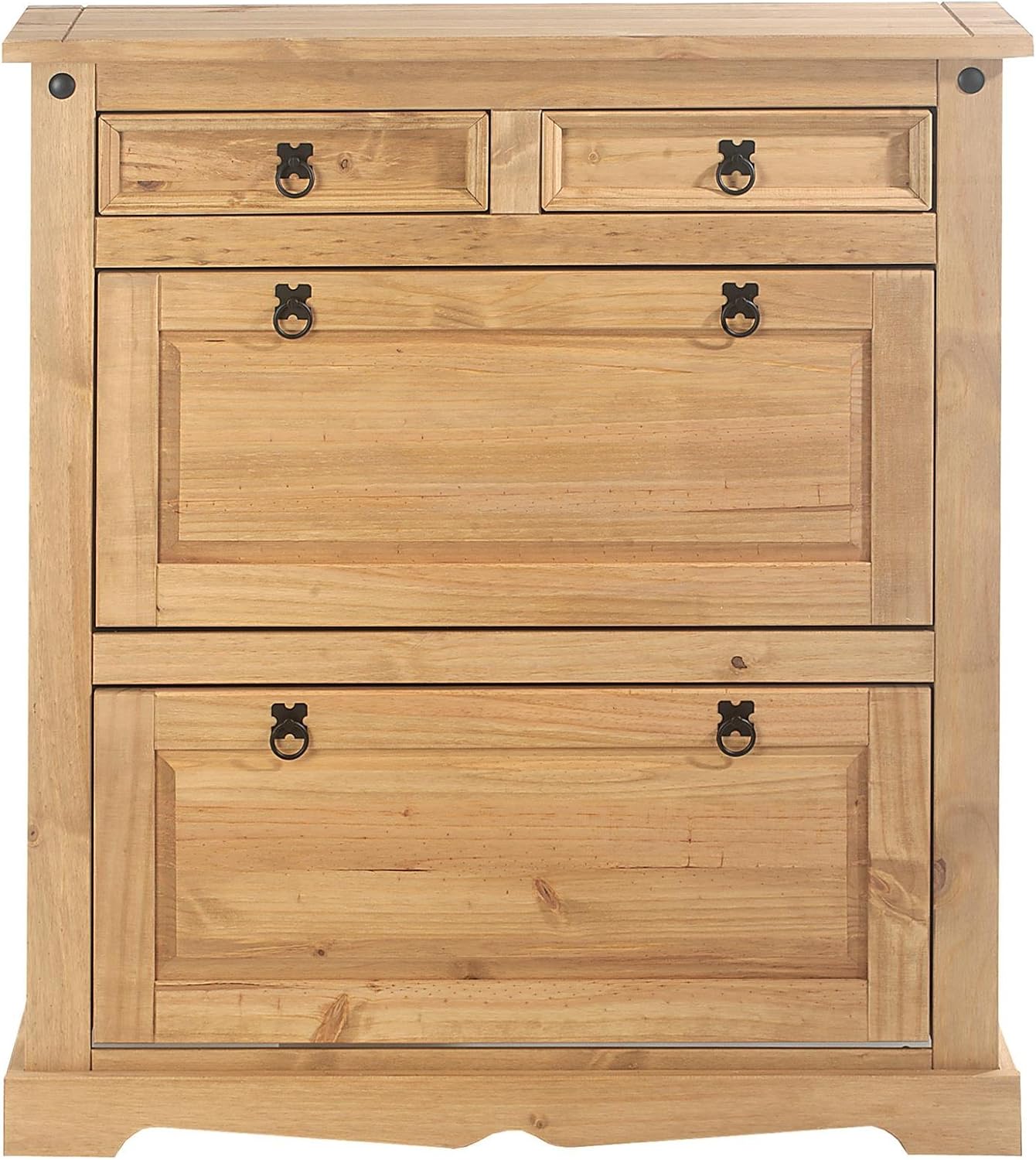 IDIMEX Sapateira Madeira 2 Portas Basculantes 2 Gavetas 16 Pares