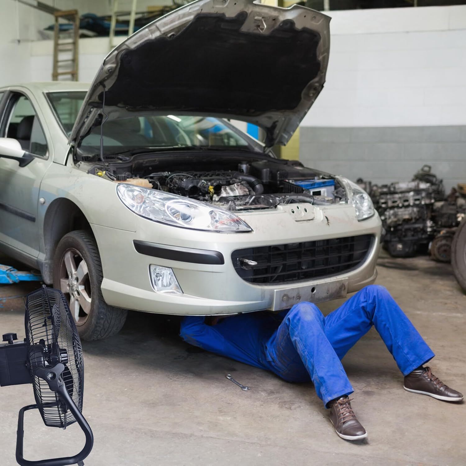 🌞 Ventilador Oscilante Solar Recarregável 16”