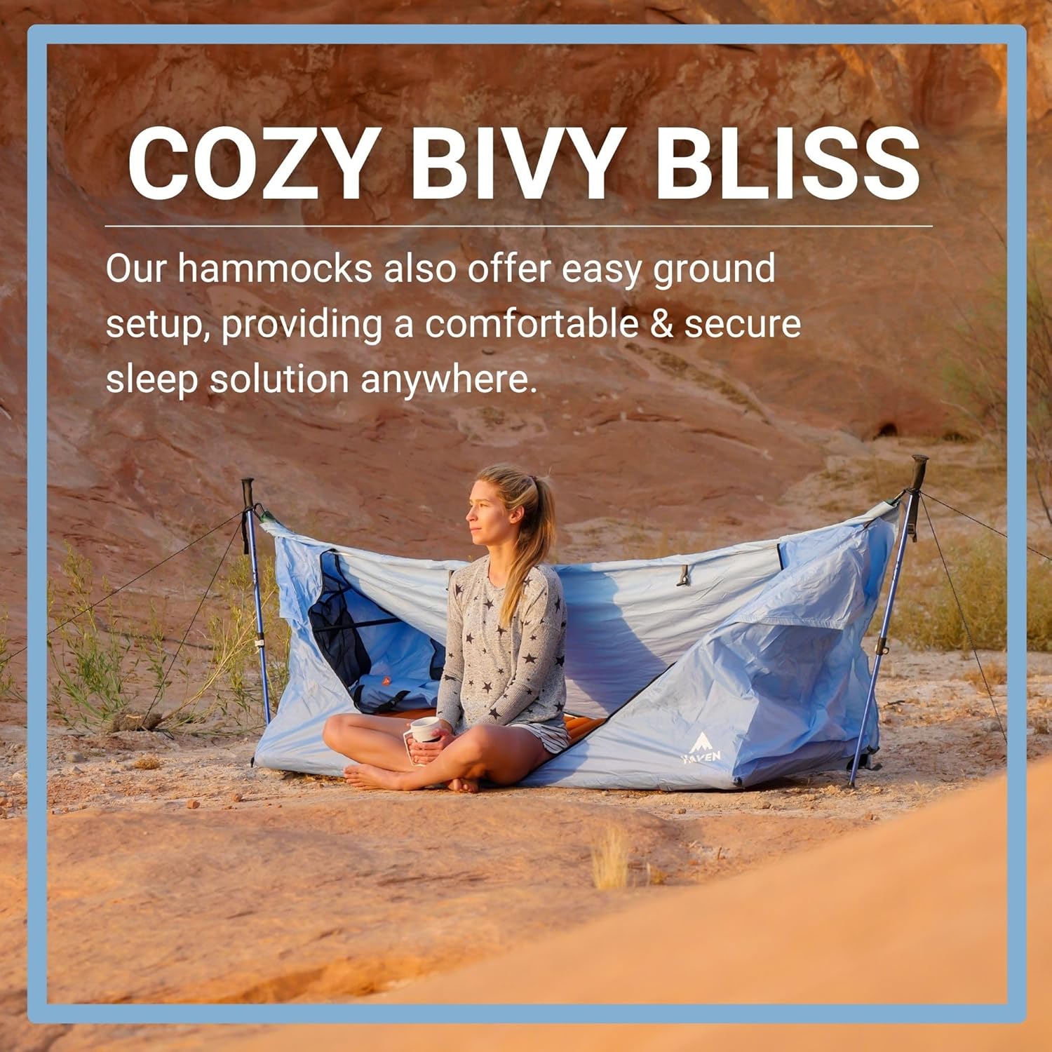 Haven Tents Barraca de rede plana - barraca impermeável e rede de acampamento com rede mosquiteira - inclui almofada isolada e mosca de chuva - barraca Haven, refúgio GG, safári