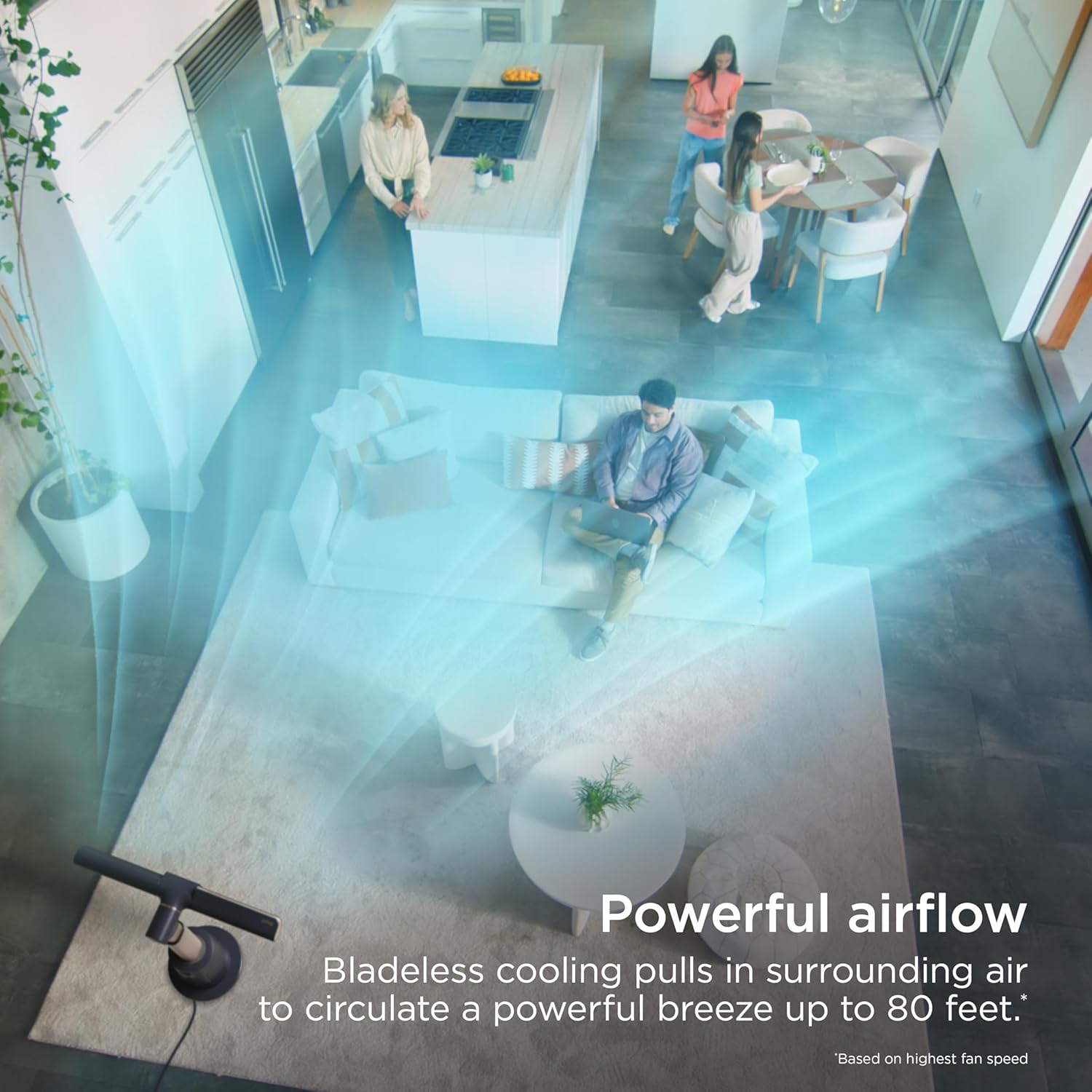 Shark Ventilador TurboBlade — Ventilador de torre sem lâmina ultra personalizável, gira, oscila 180°, circula e propulsiona o ar, 10 níveis de ruído + 10 velocidades, fácil de limpar, pomba, TF202SWH