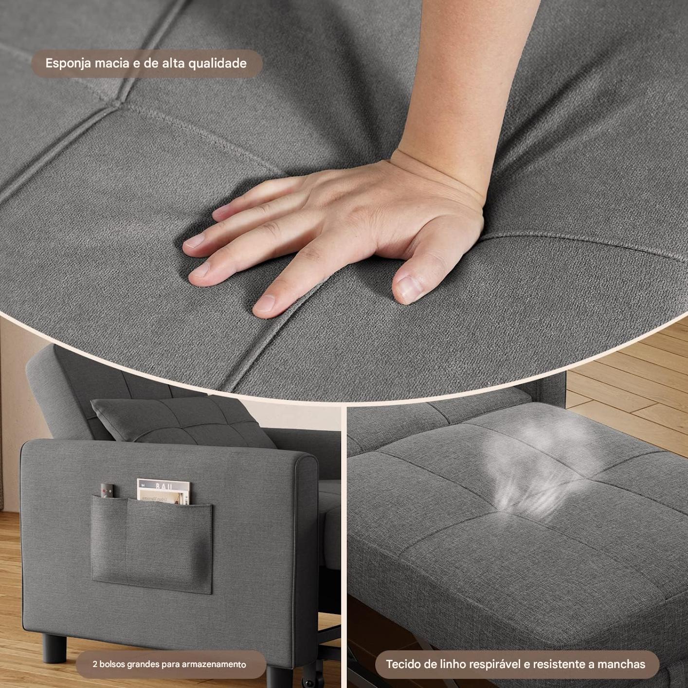 Cadeira cama multifuncional 3 em 1