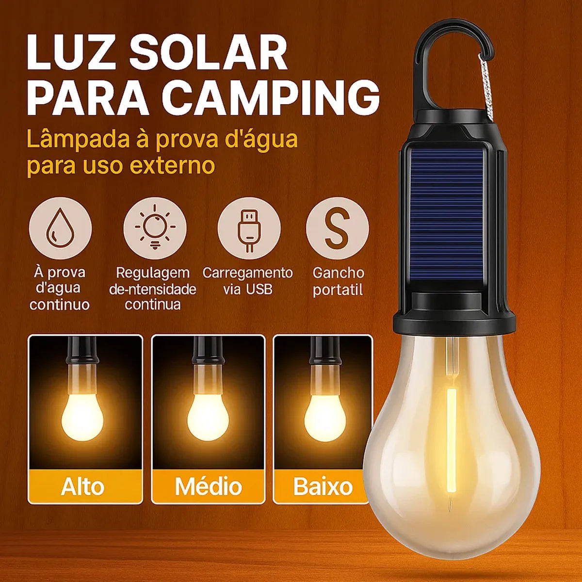 6x Lâmpada LED Movida A Energia Solar LOMBARD