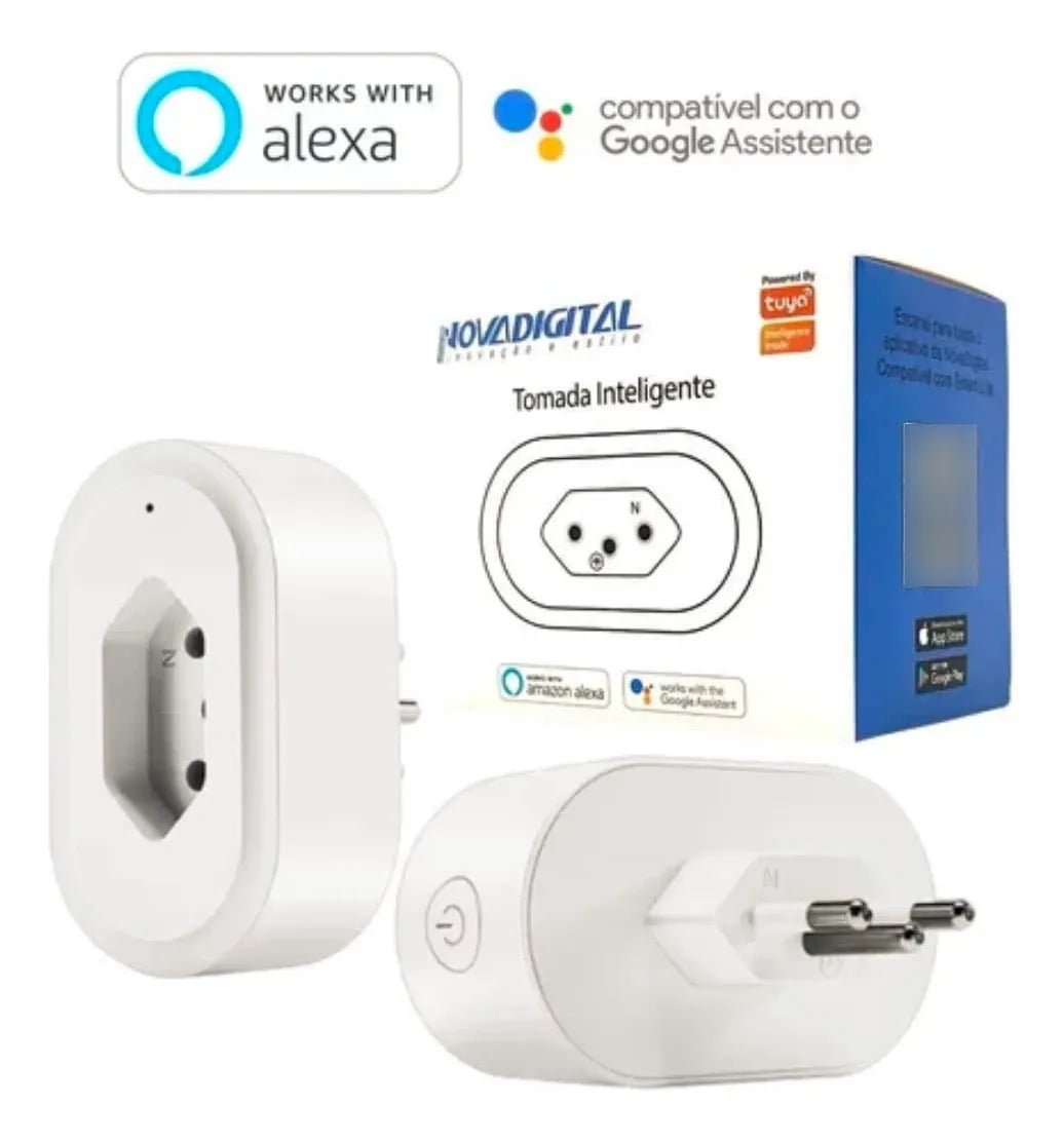 Kit 4 Tomada Inteligente Wifi Liga E Desliga 10a Alexa Home