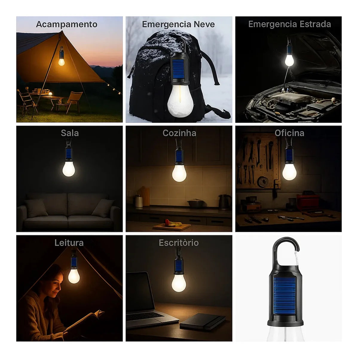 6x Lâmpada LED Movida A Energia Solar LOMBARD