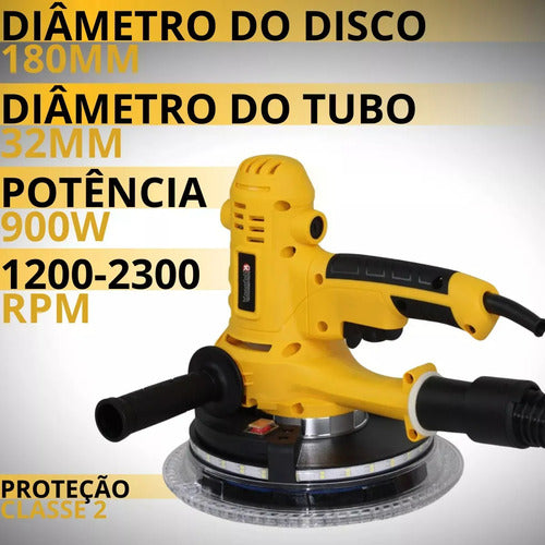 Lixadeira De Parede Knakasaki 1000w Com Led E Aspirador