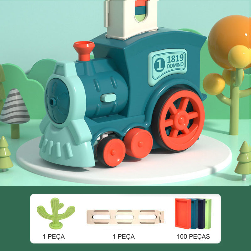 Trem Dominó Educativo ForKids C/ 100 Dominós
