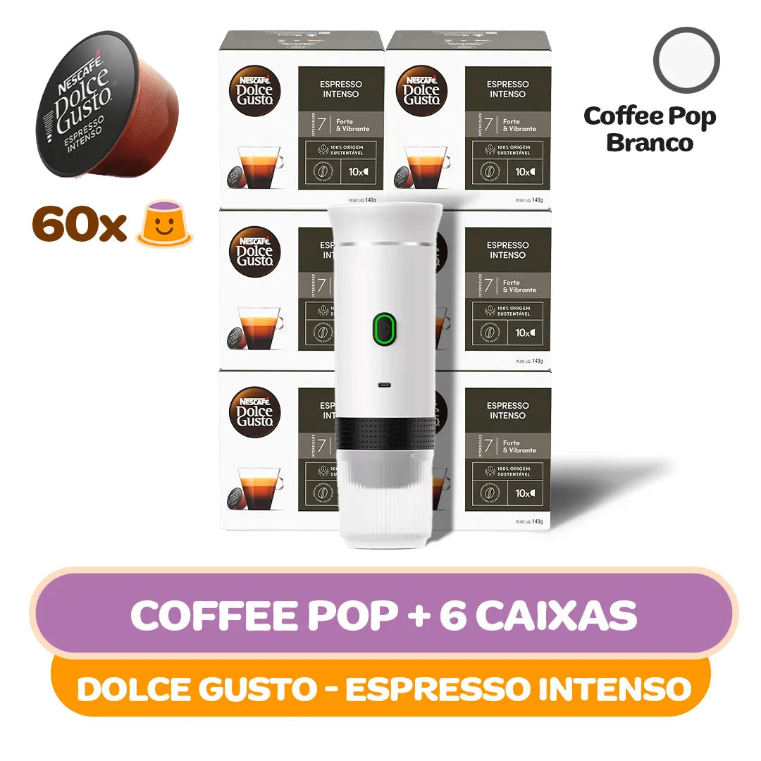 Kit Mini Máquina Coffee Pop + 60 Cápsulas Dolce Gusto