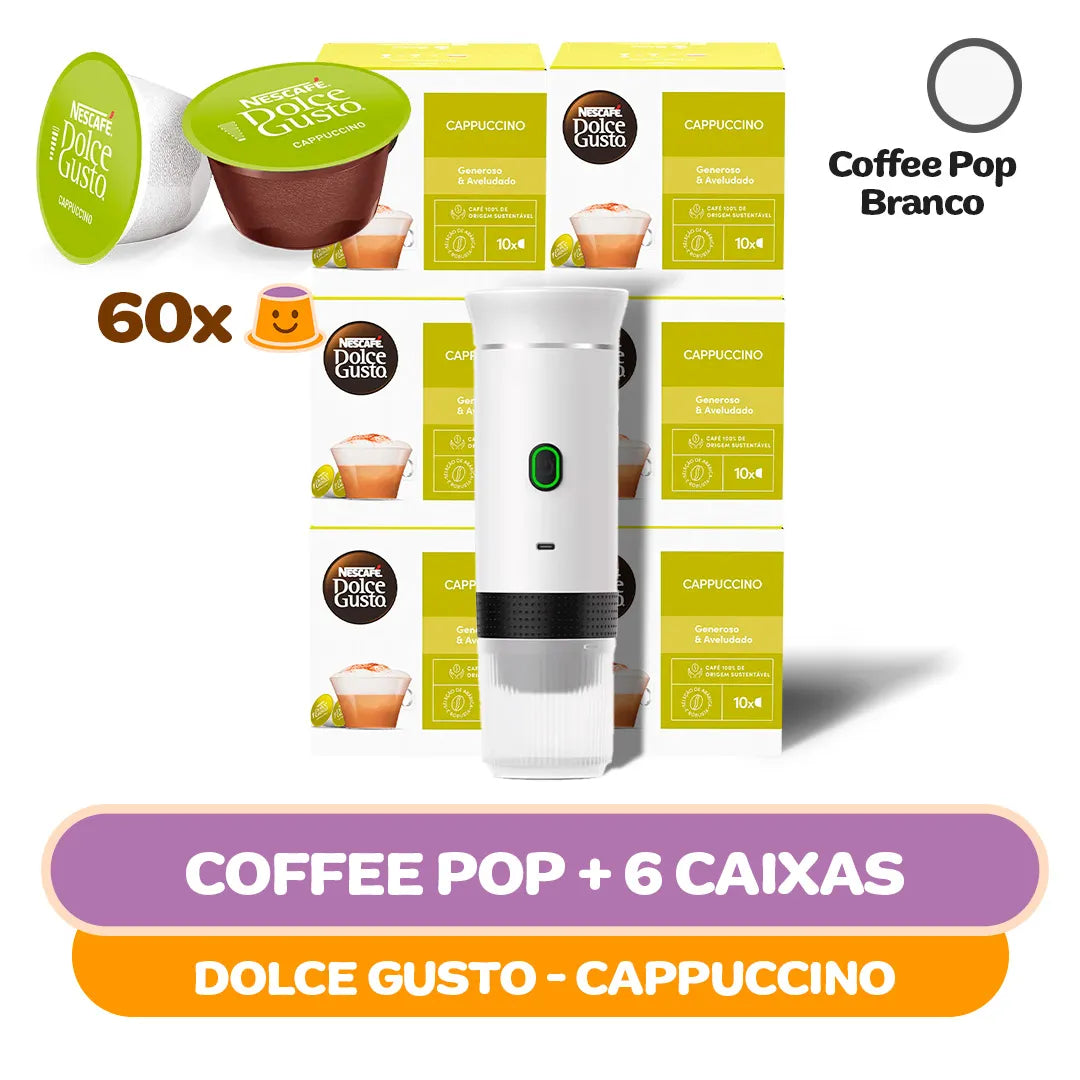 Kit Mini Máquina Coffee Pop + 60 Cápsulas Dolce Gusto