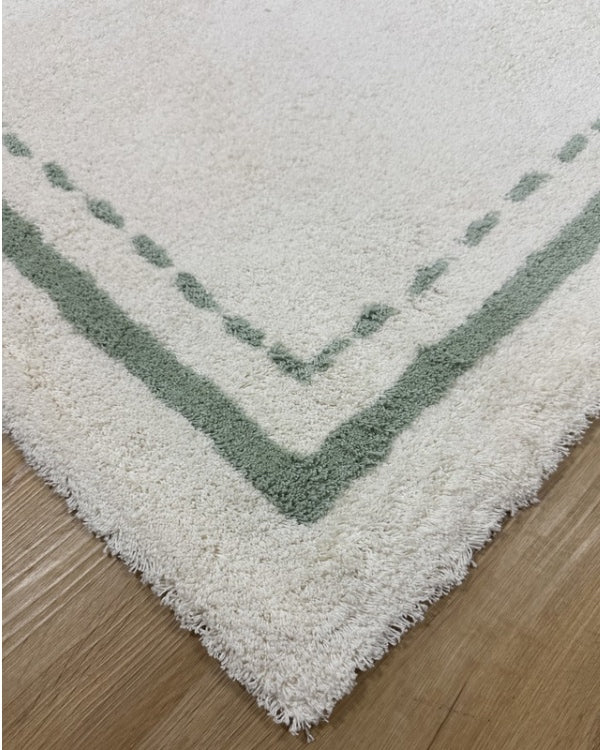 Tapete Lavável de Algodão Border Verde