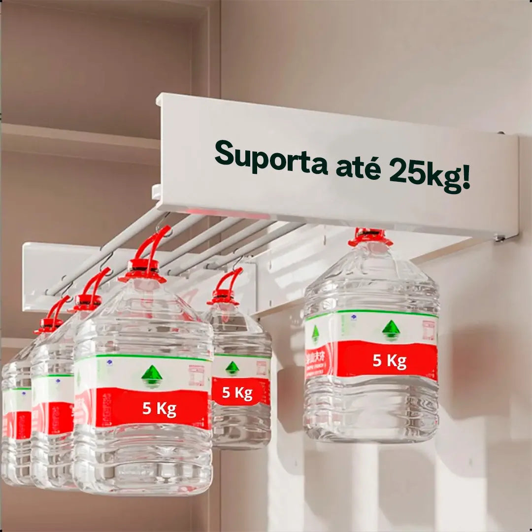 Varal Mágico Retrátil de 1 Metro com 6 Varetas | Design Compacto | Pague 2 e Leve 3