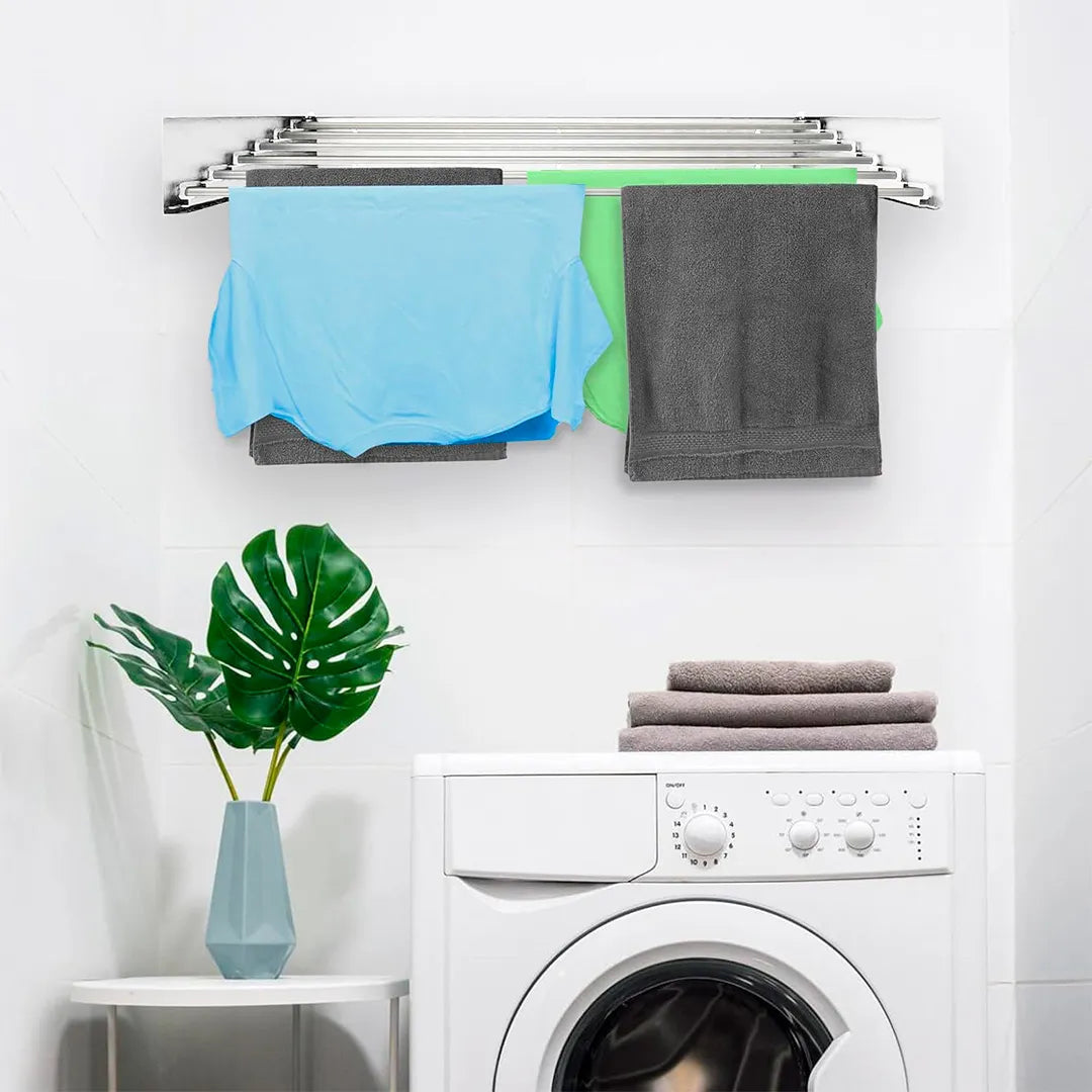 Varal Mágico Retrátil de 1 Metro com 6 Varetas | Design Compacto | Pague 2 e Leve 3