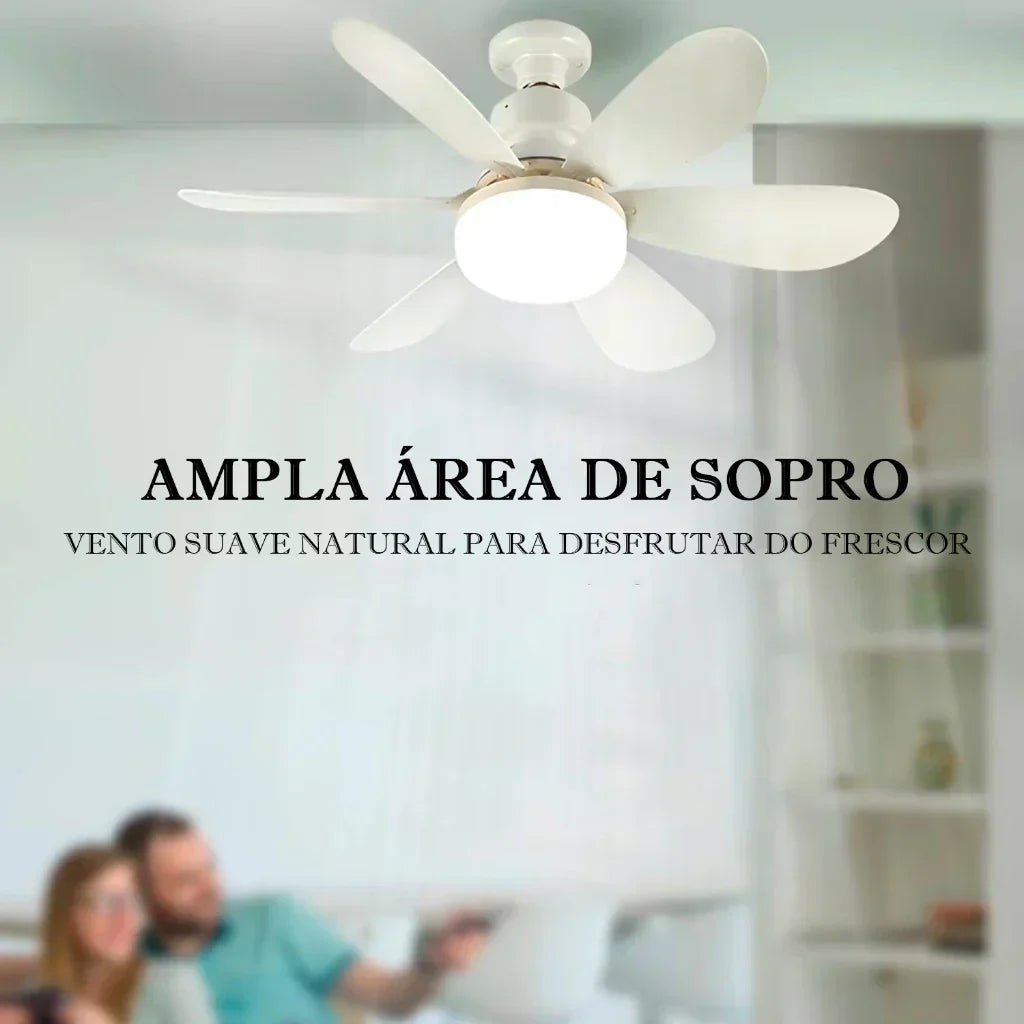 Kit com 2 Ventiladores De Teto Com Lâmpada Led E Controle Remoto