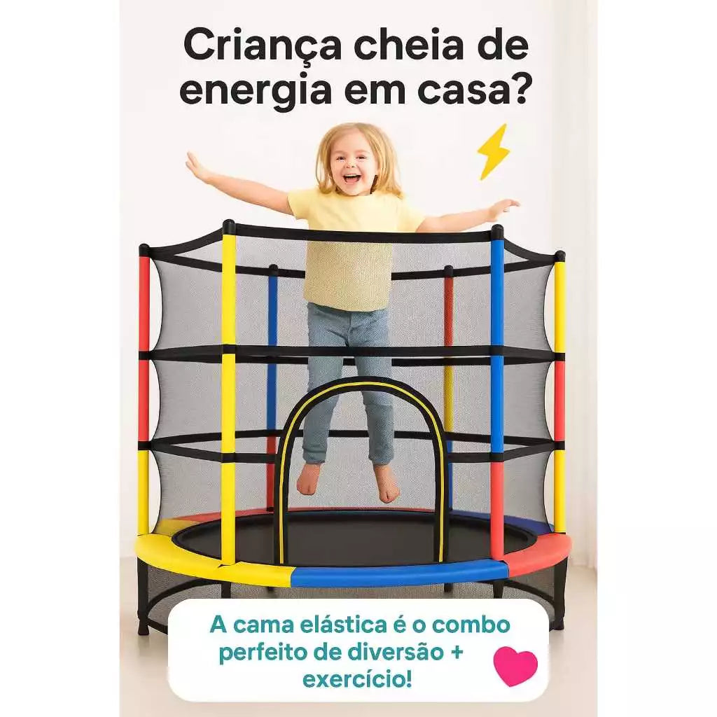 Cama Elastica Infantil Pula Pula C/ Rede de Proteção
