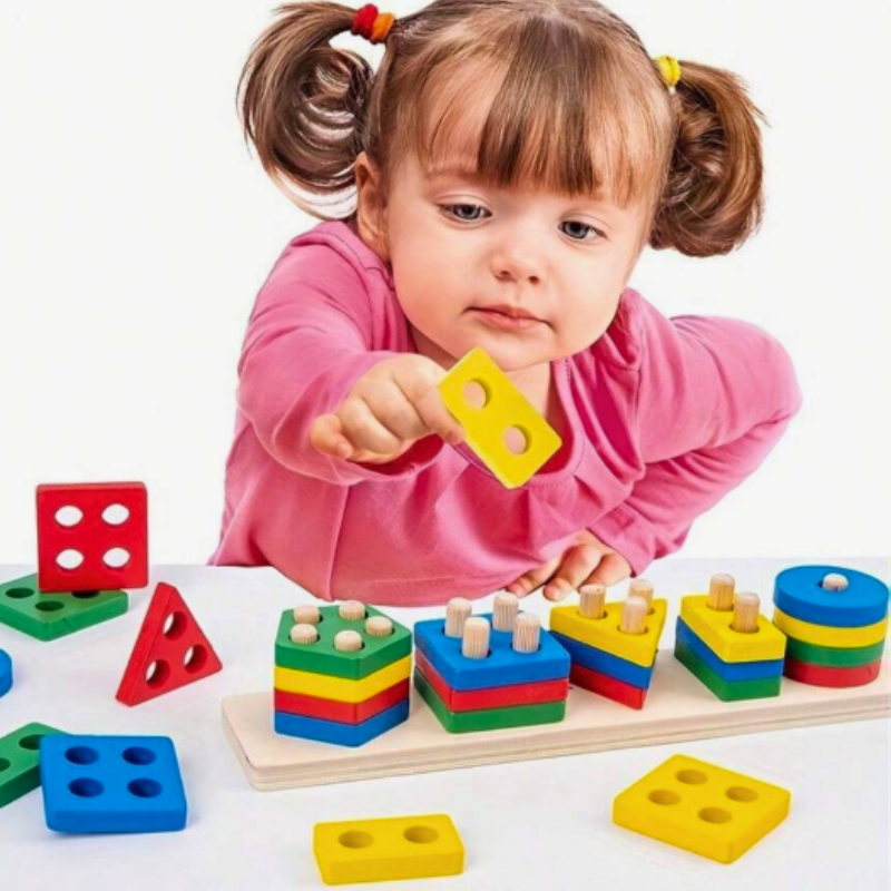 Kit Montessori 5 em 1 – Brinquedos Educativos para Primeiros Anos dos Pequenos
