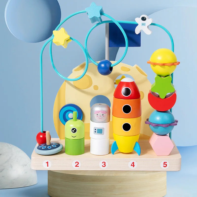 Labirinto Aramado Aventura Espacial Brinquedo Educativo de Madeira