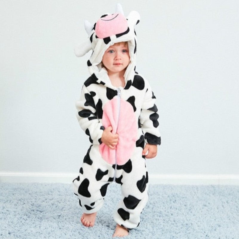 Macacão Inverno Bebê com Capuz Divertido Bichinhos