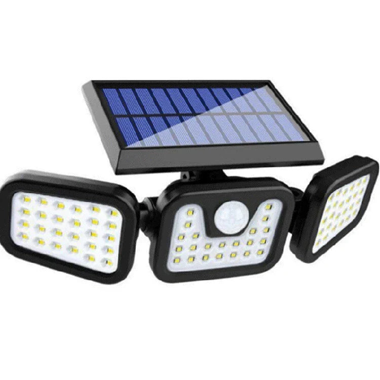 2 Lâmpadas Solares Led Área Externa Com Sensor De Presença Preto