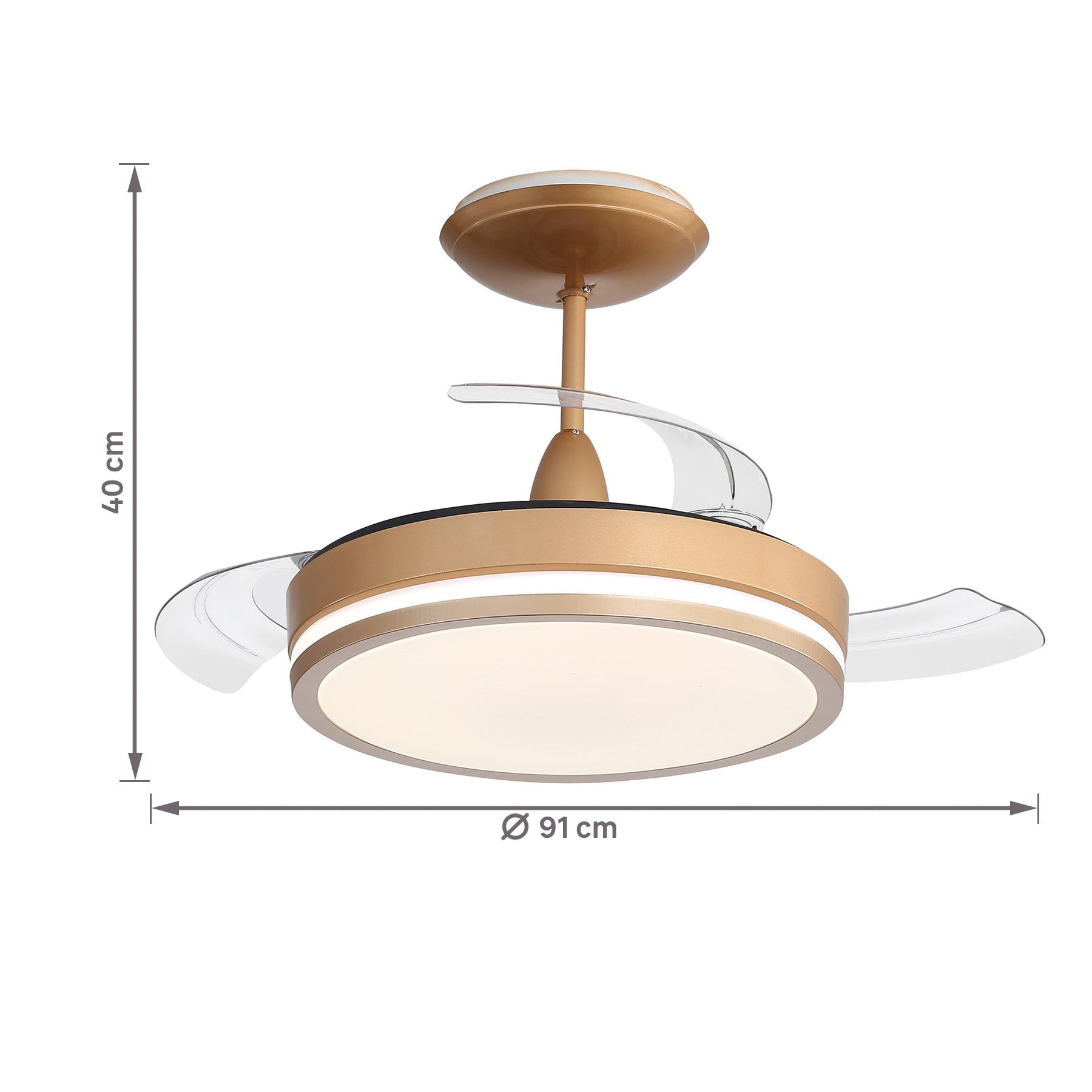 Ventilador de Teto com Controle Remoto Retrátil 3 Pás Bivolt Aliseu