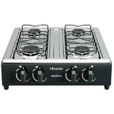 Fogão Cooktop De Mesa Portátil A Gás 4 Bocas Braslar Bivolt