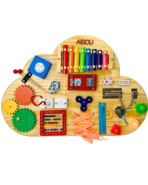 Painel Sensorial Educativo Montessori Nuvem + Brinde Exclusivo Hoje!