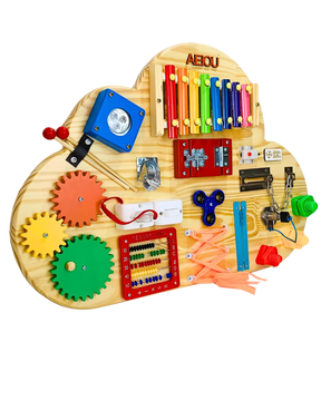 Painel Sensorial Educativo Montessori Nuvem + Brinde Exclusivo Hoje!