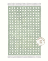 Tapete Lavável de Algodão Treliça Verde