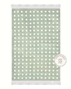 Tapete Lavável de Algodão Treliça Verde