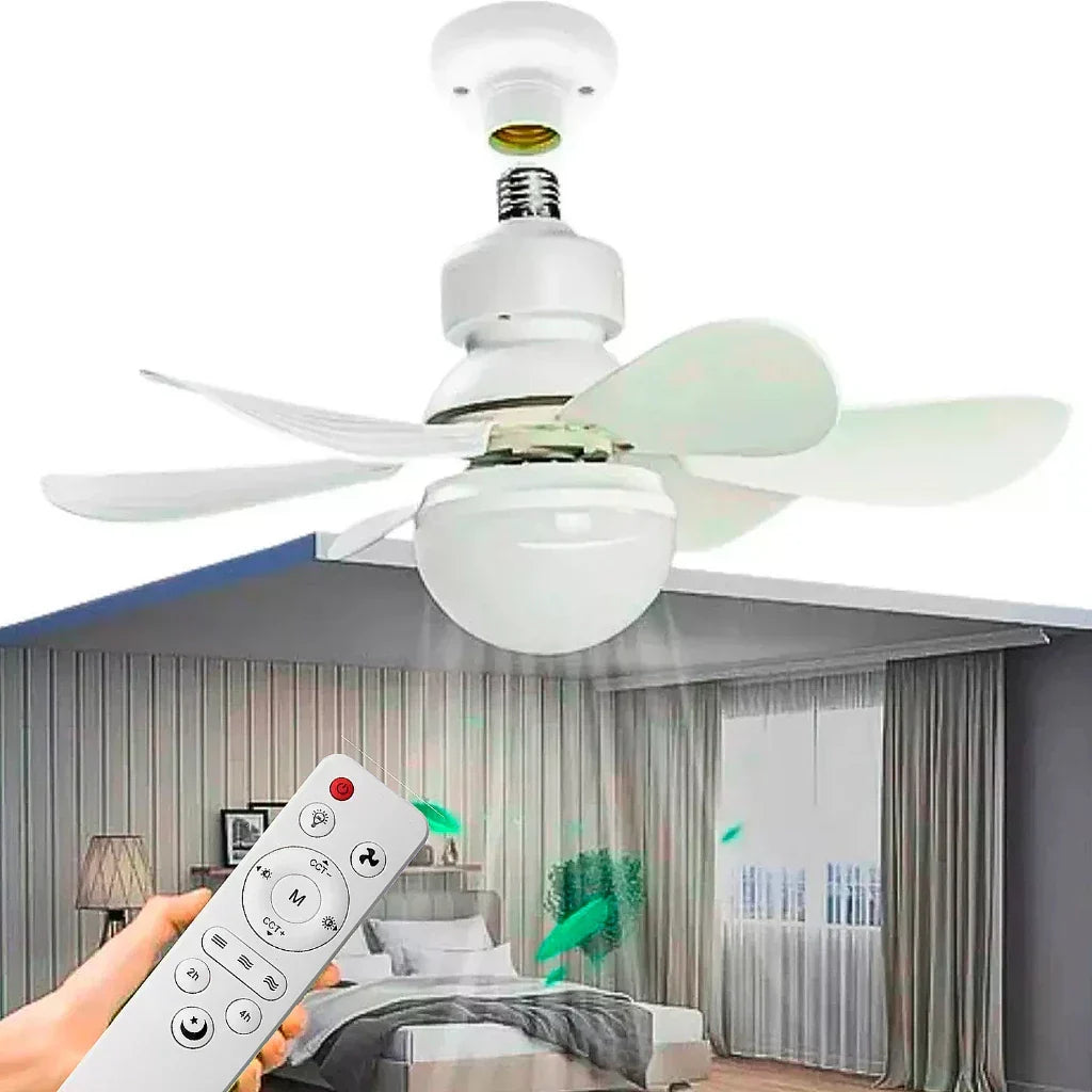 Kit com 2 Ventiladores De Teto Com Lâmpada Led E Controle Remoto