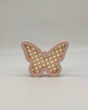 Dupla Borboletas de Madeira Rosa