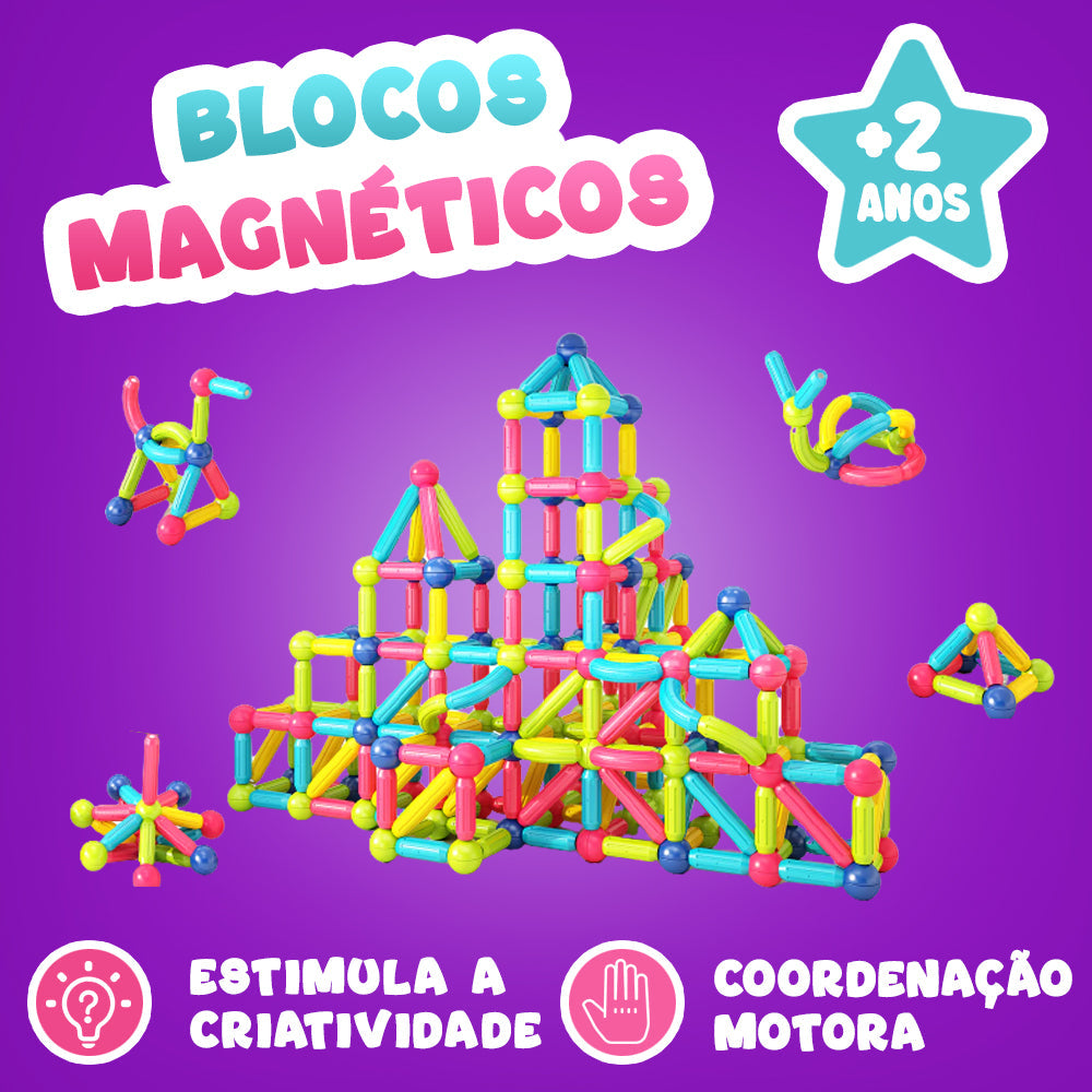 Blocos Magnéticos ForKids | Construções 3D Criativas Para Crianças