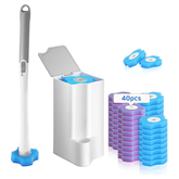 Escova de Vaso Sanitário Descartável com 40 Refis e Suportes Cheiro (Oceano + Lavanda)
