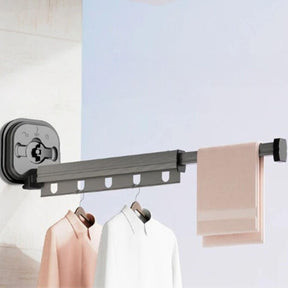 Cabideiro Varal Retrátil De Cabides Com Ventosa Para Lavanderia Compacto Organizador De Roupas Ideal Apartamentos Casas