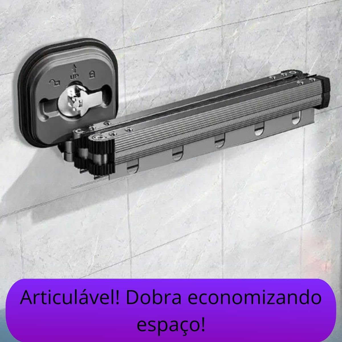 Cabideiro Varal Retrátil De Cabides Com Ventosa Para Lavanderia Compacto Organizador De Roupas Ideal Apartamentos Casas