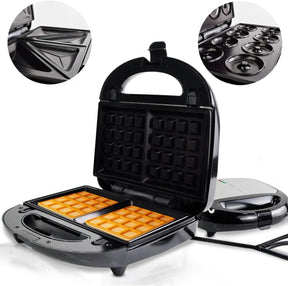 Sanduicheira e Grill Elétrica Antiaderente Preto 3 em 1 850W Compacta e Versátil