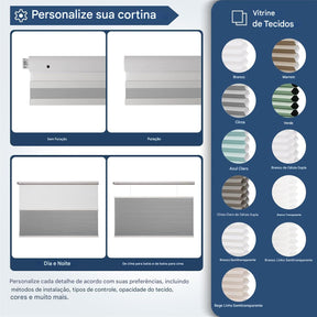 Persianas Celulares Motorizadas com Instalação sem Furadeiras e Sem Ferramentas
