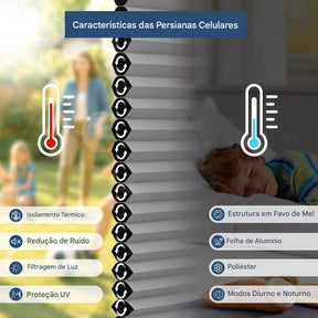 Persianas Celulares Motorizadas com Instalação sem Furadeiras e Sem Ferramentas