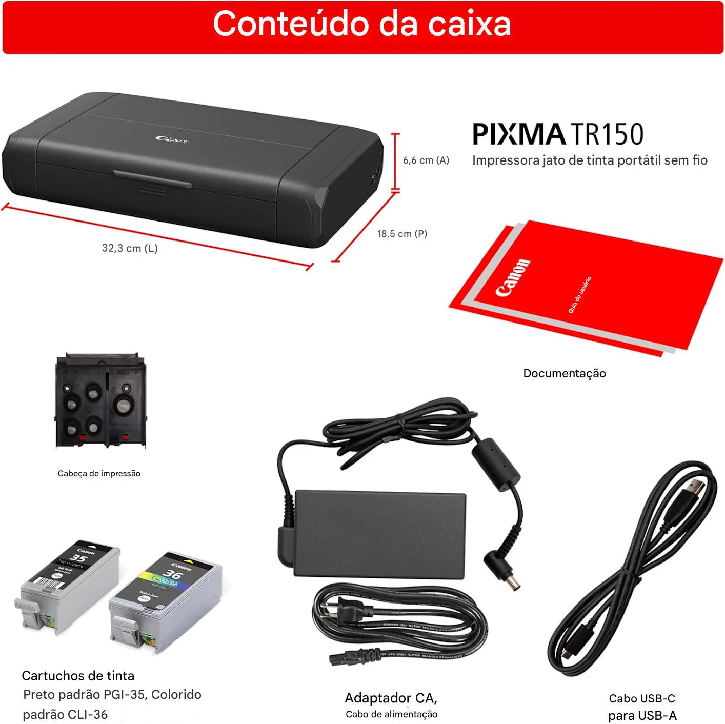 Canon Impressora Portátil sem Fio PIXMA TR150