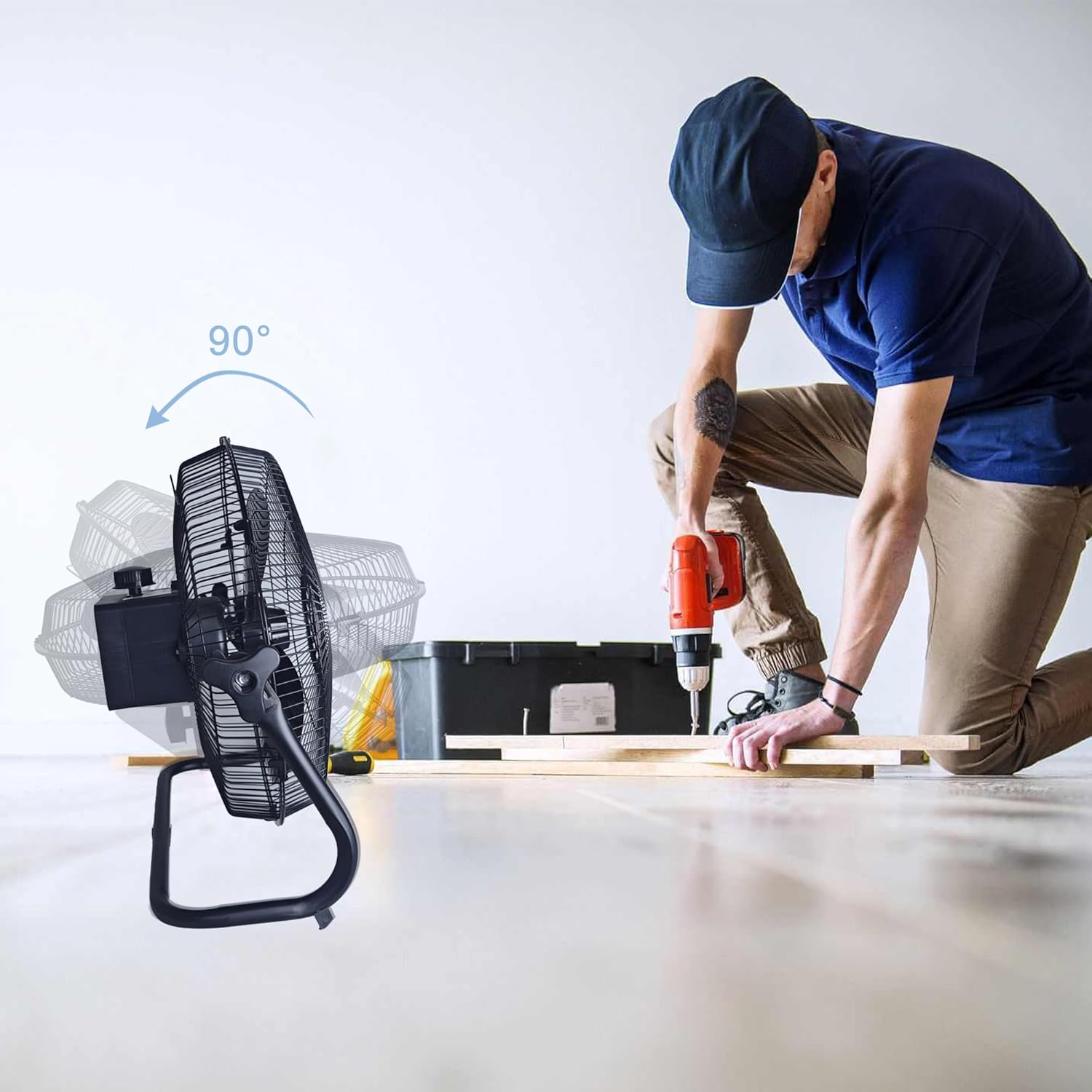 🌞 Ventilador Oscilante Solar Recarregável 16”