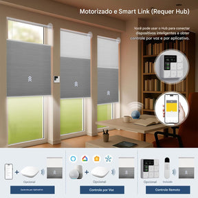 Persianas Celulares Motorizadas com Instalação sem Furadeiras e Sem Ferramentas