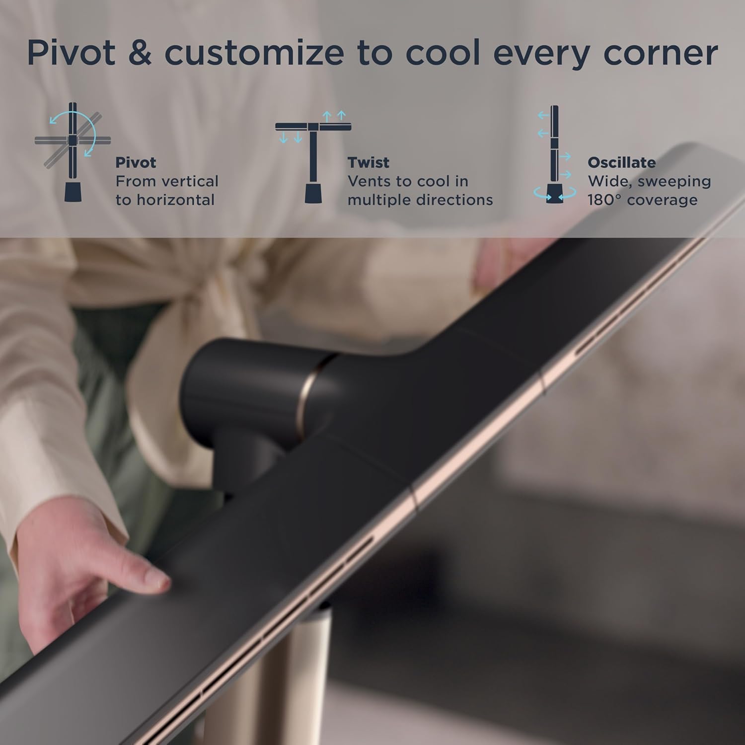 Shark Ventilador TurboBlade — Ventilador de torre sem lâmina ultra personalizável, gira, oscila 180°, circula e propulsiona o ar, 10 níveis de ruído + 10 velocidades, fácil de limpar, pomba, TF202SWH