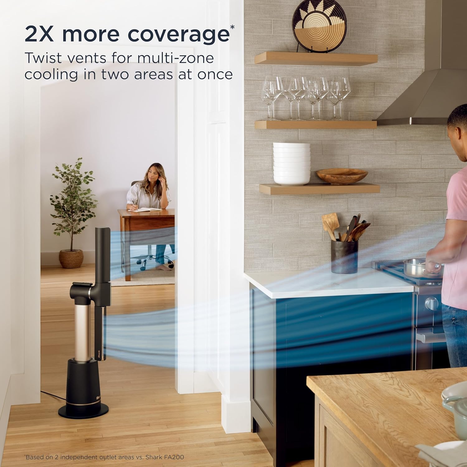 Shark Ventilador TurboBlade — Ventilador de torre sem lâmina ultra personalizável, gira, oscila 180°, circula e propulsiona o ar, 10 níveis de ruído + 10 velocidades, fácil de limpar, pomba, TF202SWH