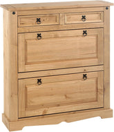 IDIMEX Sapateira Madeira 2 Portas Basculantes 2 Gavetas 16 Pares