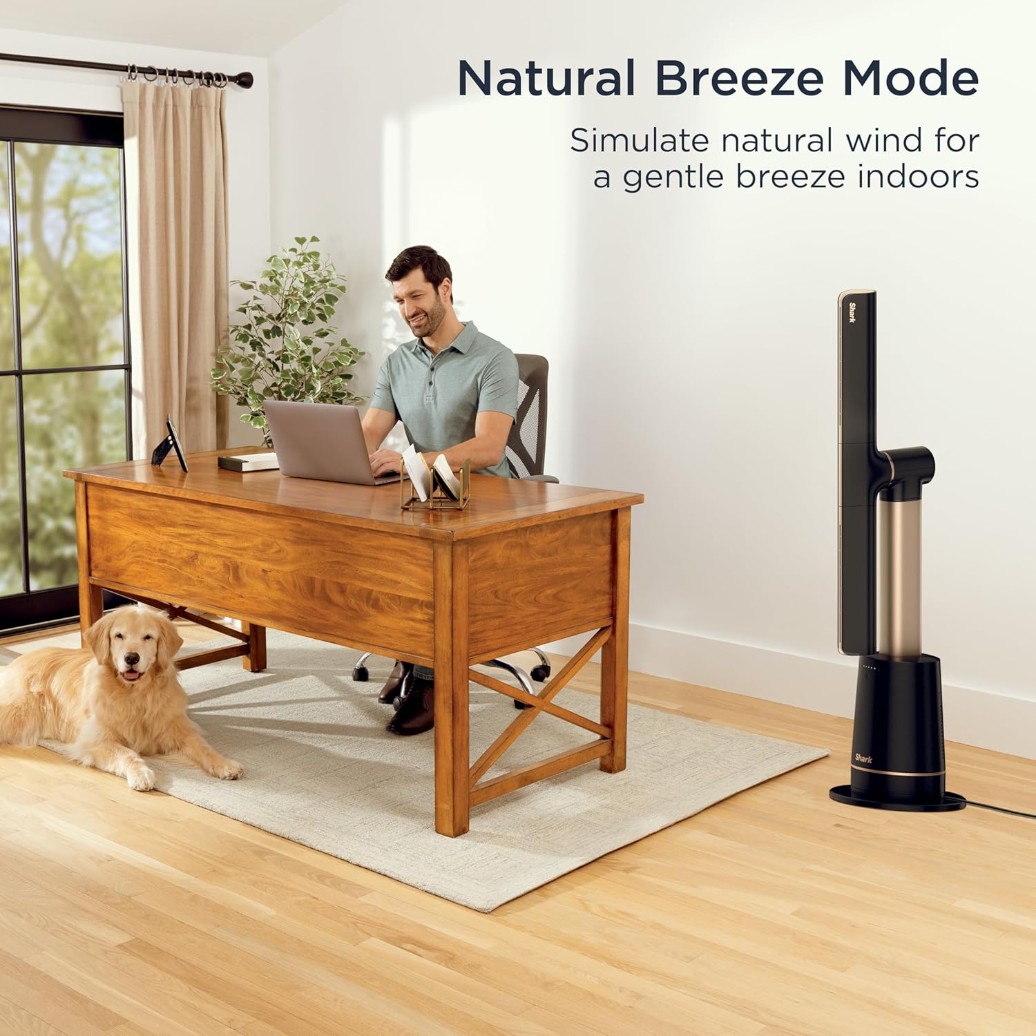 Shark Ventilador TurboBlade — Ventilador de torre sem lâmina ultra personalizável, gira, oscila 180°, circula e propulsiona o ar, 10 níveis de ruído + 10 velocidades, fácil de limpar, pomba, TF202SWH