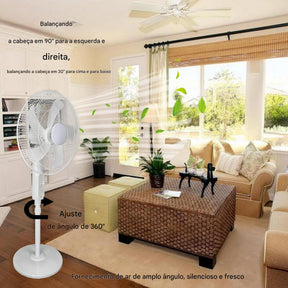 🌞 Ventilador Oscilante Solar Recarregável 16”