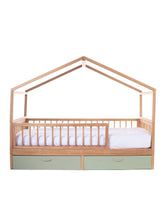 Cama Casinha Saída Lateral com Gavetões Verde